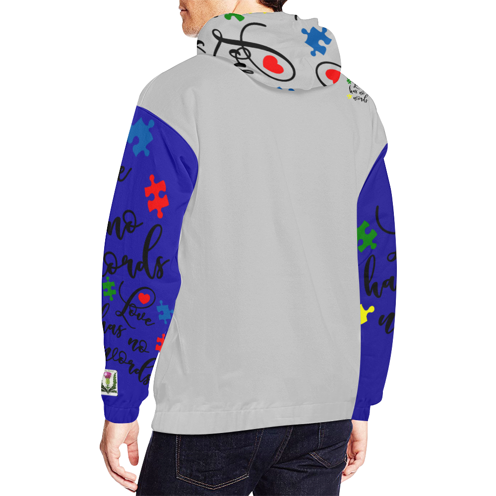 Fairlings Delight's Autism- Love has no words Men's Hoodie 53086Ff8 All Over Print Hoodie for Men (USA Size) (Model H13)