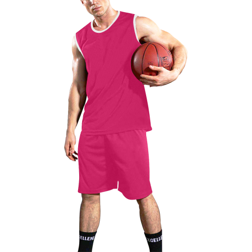 color ruby All Over Print Basketball Uniform