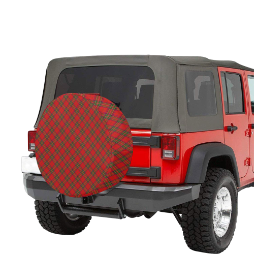 Red Tartan Plaid Pattern 34 Inch Spare Tire Cover