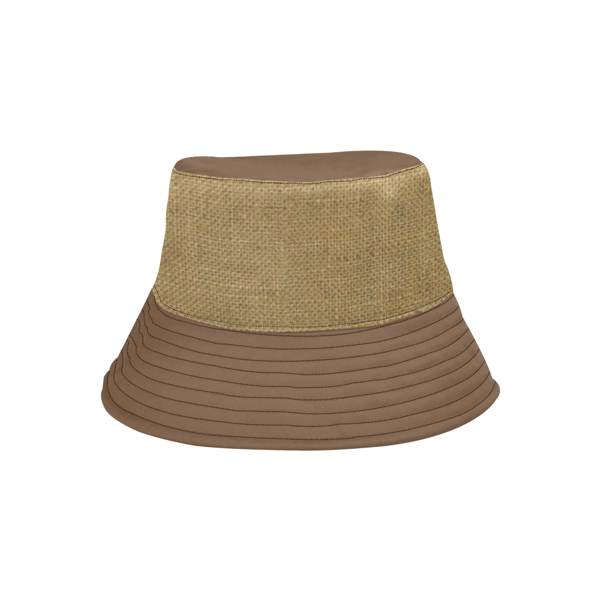 Burlap Coffee Sack Grunge Knit Look in dark coffee brown All Over Print Bucket Hat