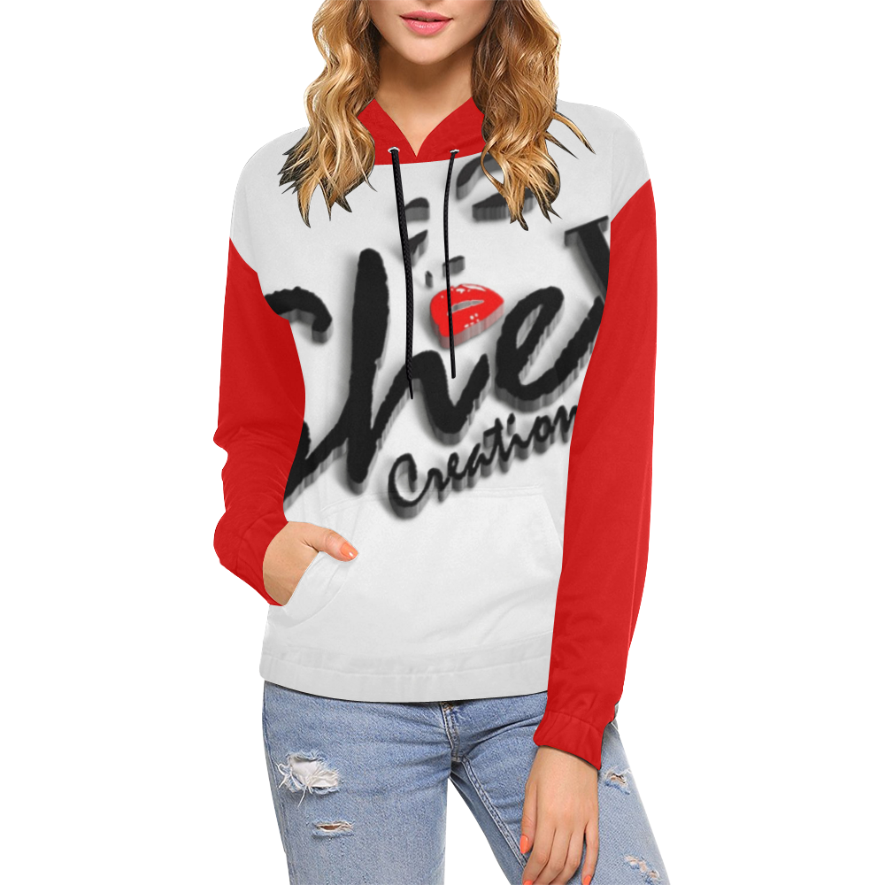 3d logo All Over Print Hoodie for Women (USA Size) (Model H13)