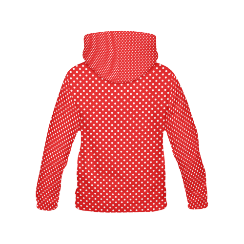 Red polka dots All Over Print Hoodie for Women (USA Size) (Model H13)