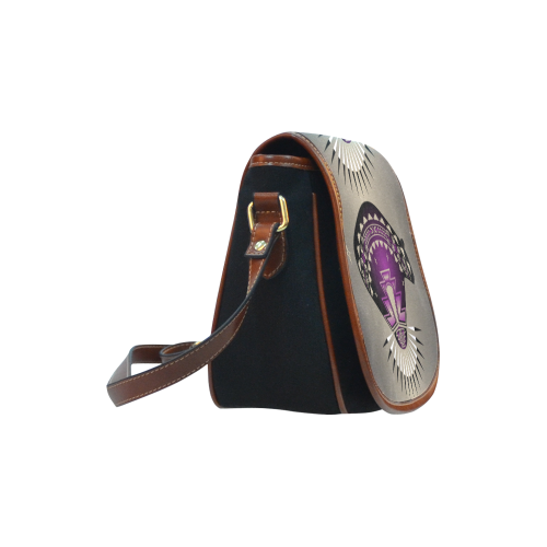 Three Bears Purple Saddle Bag/Small (Model 1649)(Flap Customization)