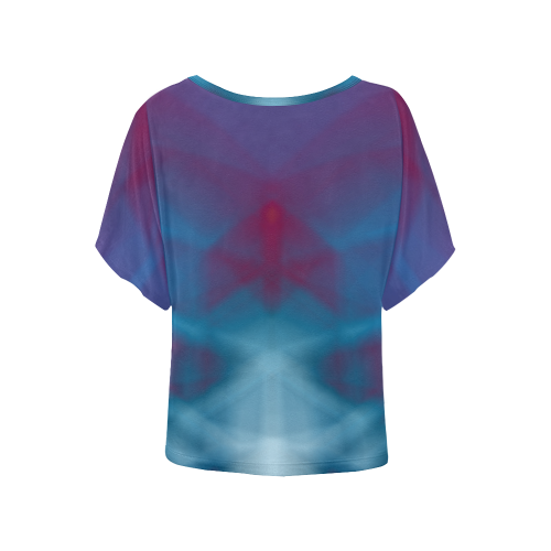 Abstract Women's Batwing-Sleeved Blouse T shirt (Model T44)