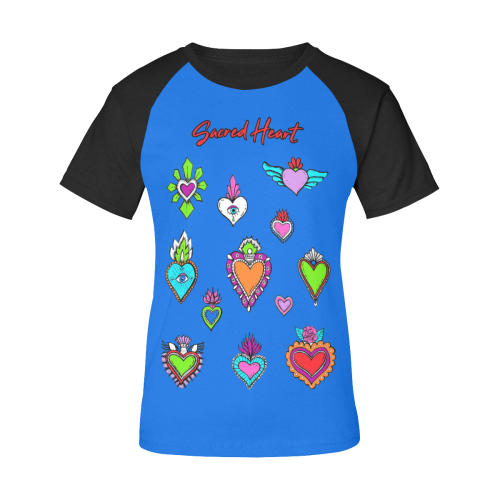 SACRED HEART - EX VOTO - Rainbow Women's Raglan T-Shirt/Front Printing (Model T62)