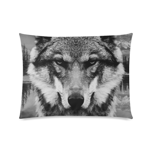 Wolf Animal Nature Custom Zippered Pillow Case 20"x26"(Twin Sides)