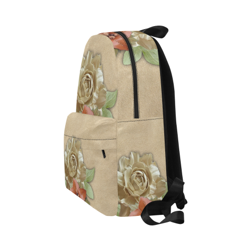 Lether flowers on suede Unisex Classic Backpack (Model 1673)