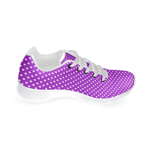 Lavander polka dots Women's Running Shoes/Large Size (Model 020)