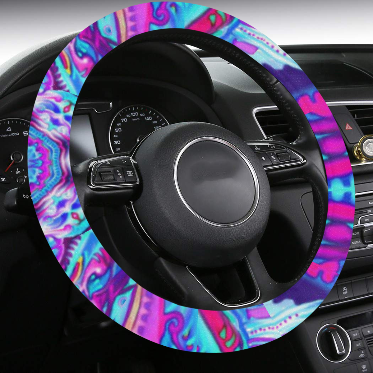 mandala tendre5 Steering Wheel Cover with Anti-Slip Insert