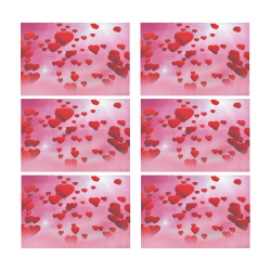 lovely romantic sky heart pattern for valentines day, mothers day, birthday, marriage Placemat 12’’ x 18’’ (Set of 6)