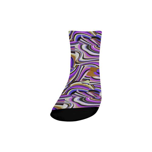 Groovy Retro Renewal - Purple Waves Quarter Socks