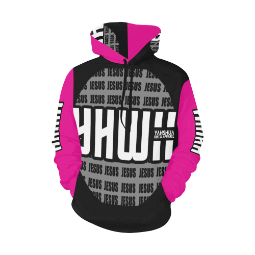 Neon Pink All Over Print Hoodie for Men (USA Size) (Model H13)