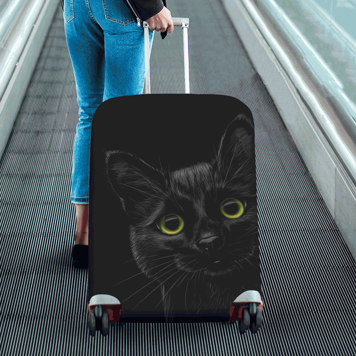 Black Cat Luggage Cover/Large 26"-28"