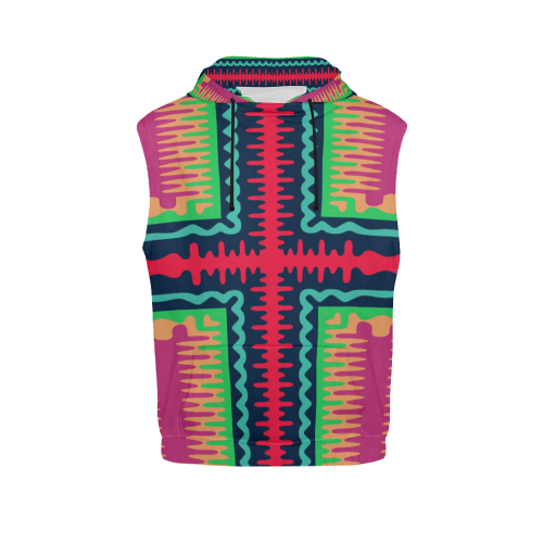Waves in retro colors All Over Print Sleeveless Hoodie for Women (Model H15)