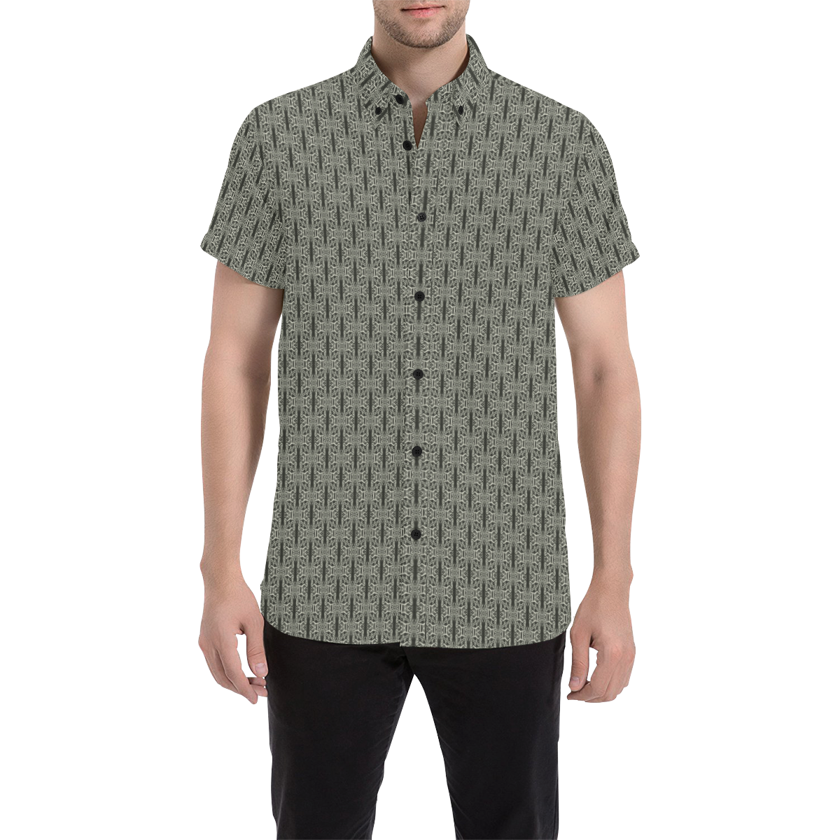 Model #103c| Men's All Over Print Short Sleeve Shirt (Model T53)