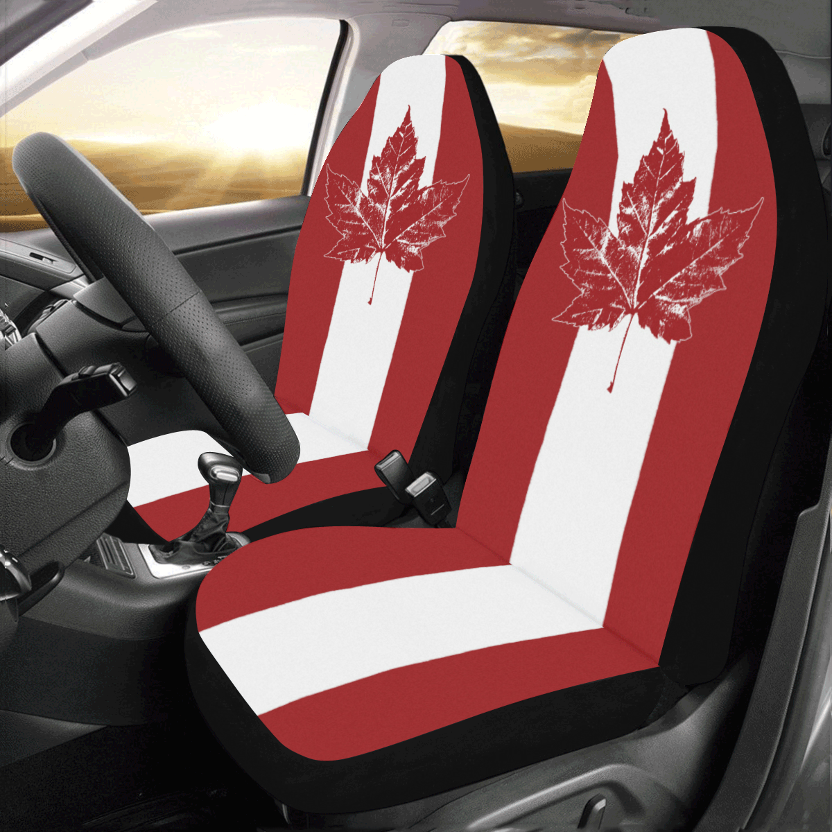 Cool Canada Flag Car Seat Covers (Set of 2)