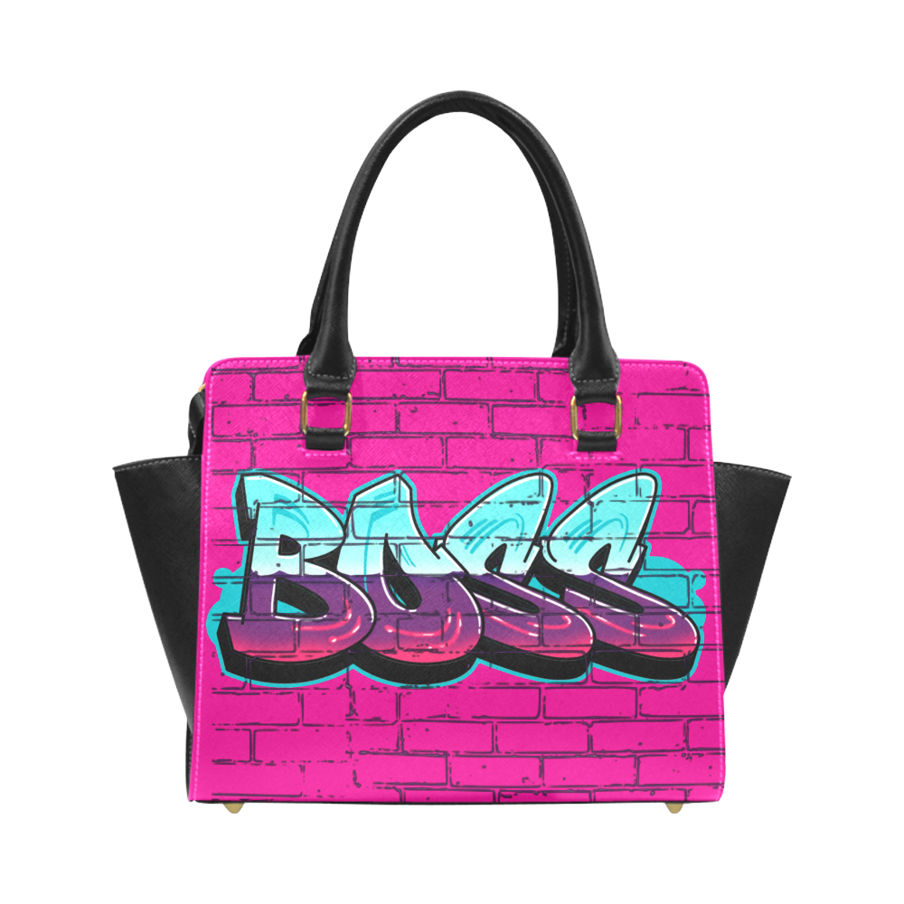 Boss Graffiti Brick Hot Pink Classic Shoulder Handbag (Model 1653)