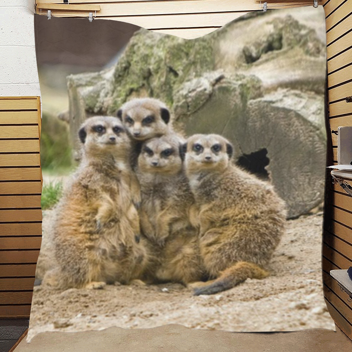 Family Pic,meerkats  by JamColors Quilt 60"x70"