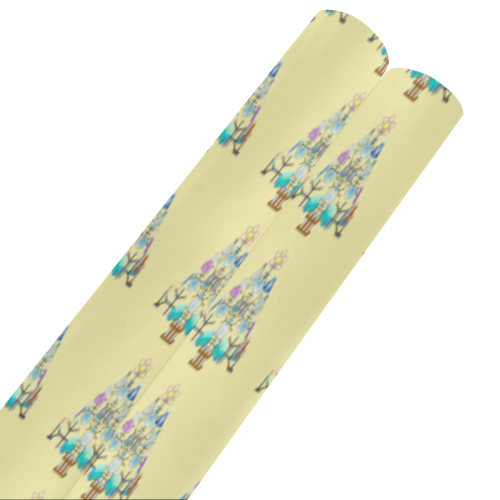 Oh Chemist Tree, Oh Chemistry, Science Christmas on Yellow Gift Wrapping Paper 58"x 23" (2 Rolls)