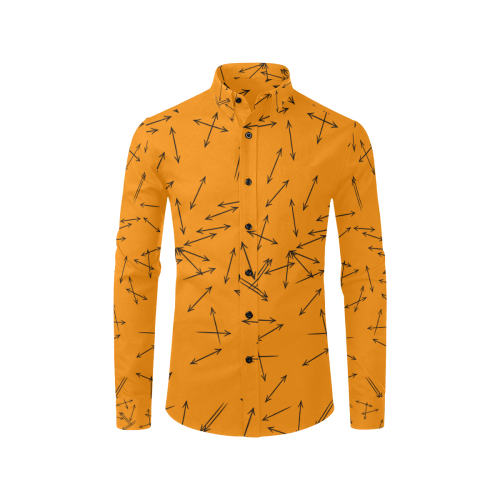 on Tangerine Orange Men's All Over Print Casual Dress Shirt (Model T61)