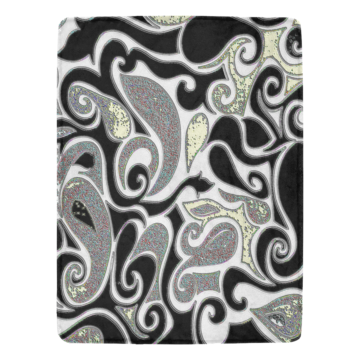 retro abstract swirl in black and white Ultra-Soft Micro Fleece Blanket 60"x80"