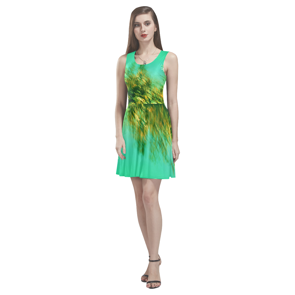 underwater feeling Thea Sleeveless Skater Dress(Model D19)