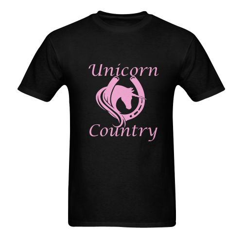 UC pink on black Men's T-Shirt in USA Size (Two Sides Printing)