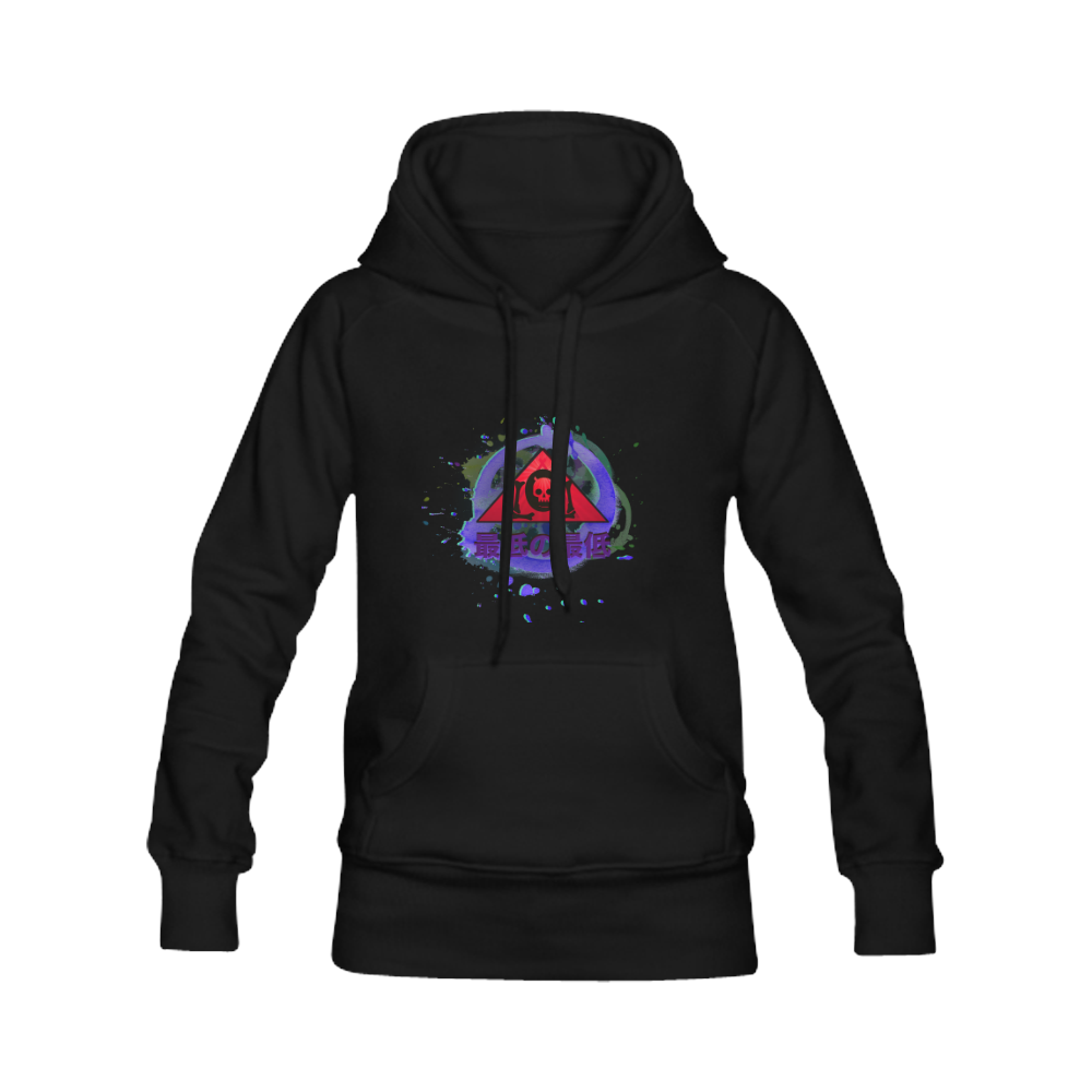 The Lowest of Low Japanese Octopus Triangle Skull Logo Women's Classic Hoodies (Model H07)