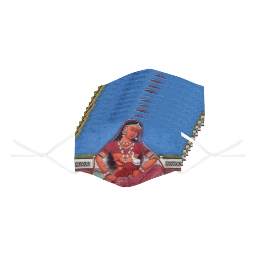 Deity Parvati with her Son Ganesha 3D Mouth Mask with Drawstring (Pack of 10) (Model M04)