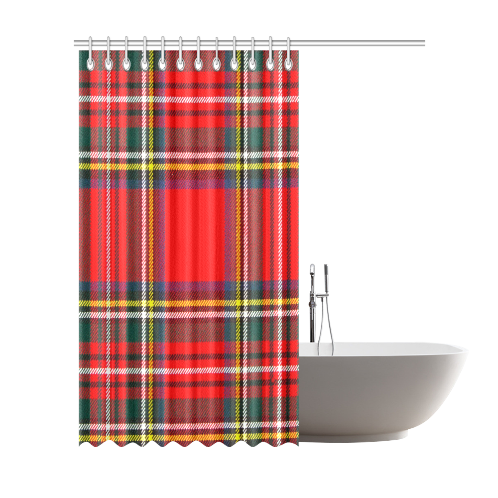 STEWART ROYAL MODERN HEAVY WEIGHT TARTAN Shower Curtain 72"x84"