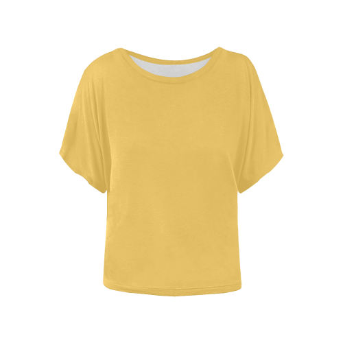Delicate Rose Flowers  Flowers Yellow Orange Solid Color Women's Batwing-Sleeved Blouse T shirt (Model T44)