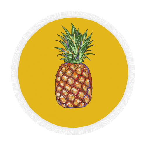 Yellow Pineapple Circular Beach Shawl 59"x 59"
