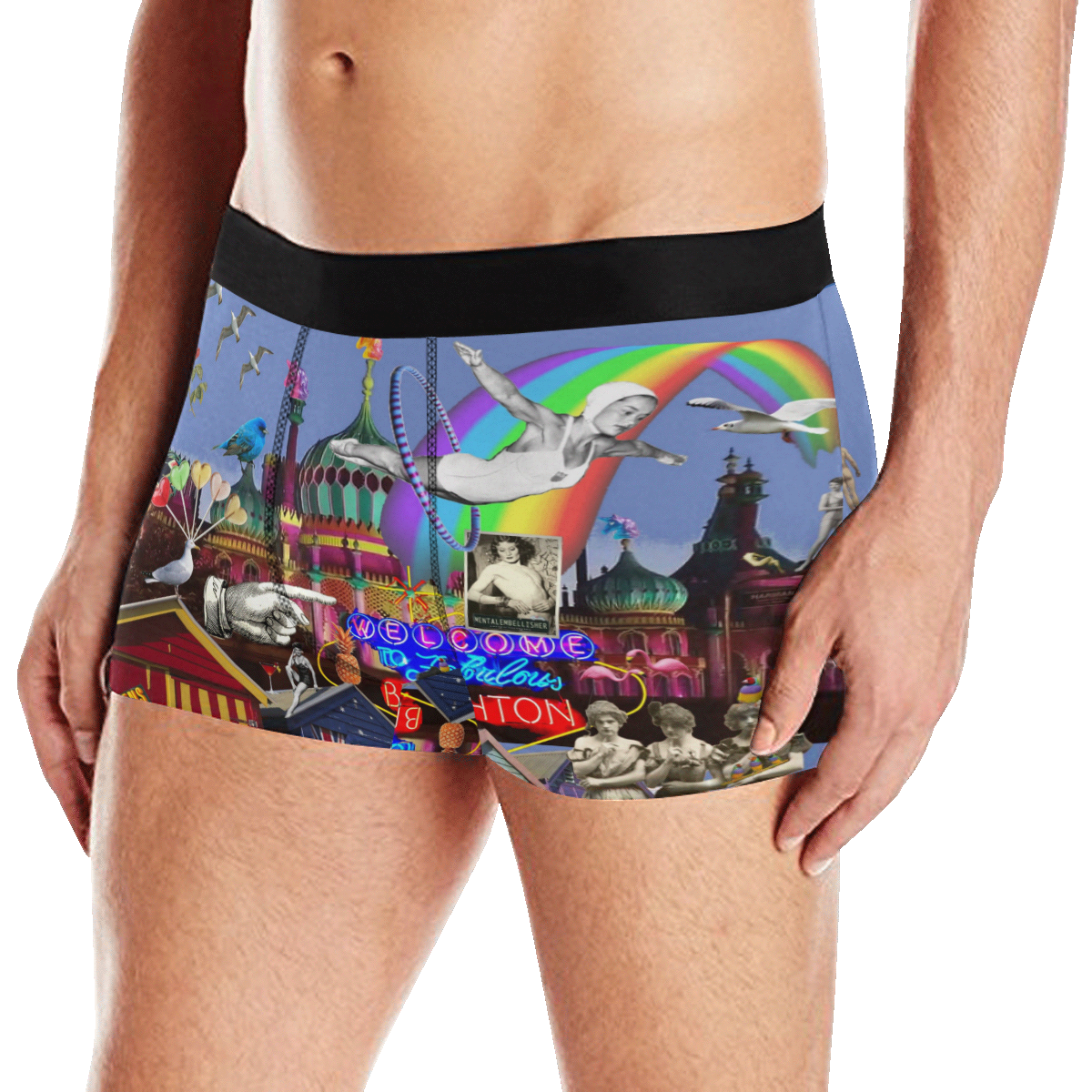 Welcome to Brighton Men's Boxer Briefs with Merged Design (Model  L10)