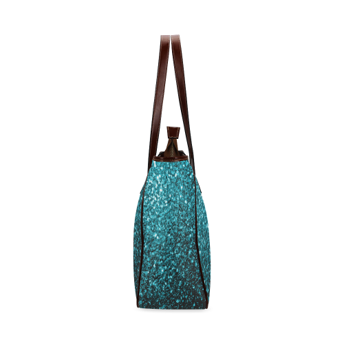 Beautiful Aqua blue glitter sparkles Classic Tote Bag (Model 1644)