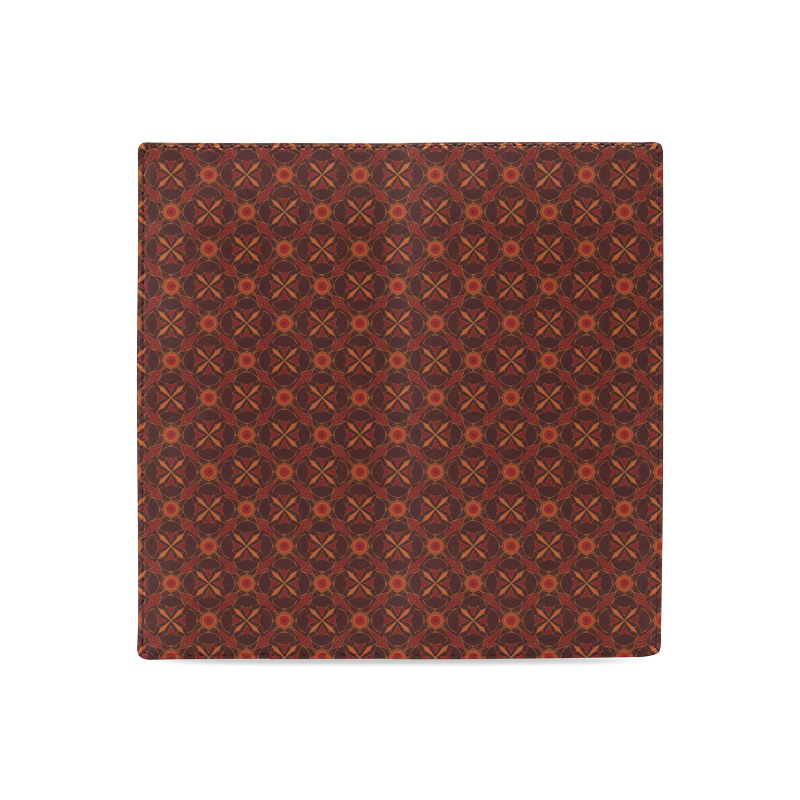 Brown Geometric Pattern Women's Leather Wallet (Model 1611)