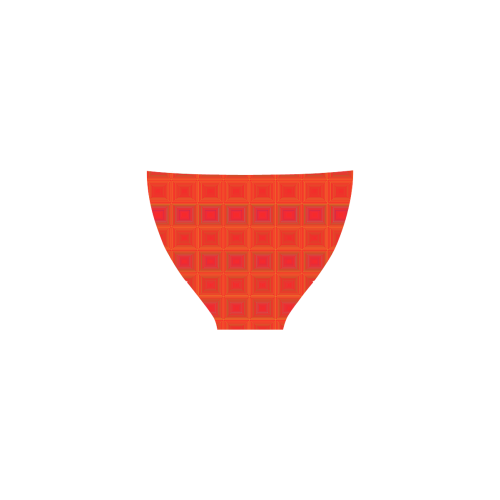 Red orange multicolored multiple squares Custom Bikini Swimsuit (Model S01)