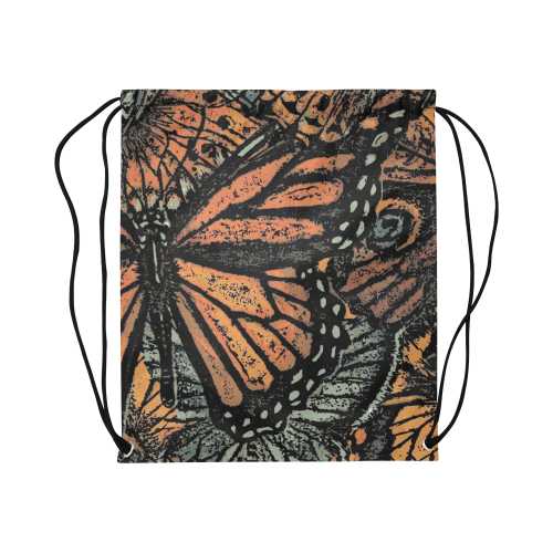 Monarch Collage Large Drawstring Bag Model 1604 (Twin Sides)  16.5"(W) * 19.3"(H)
