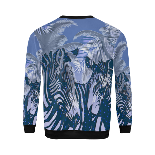 African zebras All Over Print Crewneck Sweatshirt for Men (Model H18)