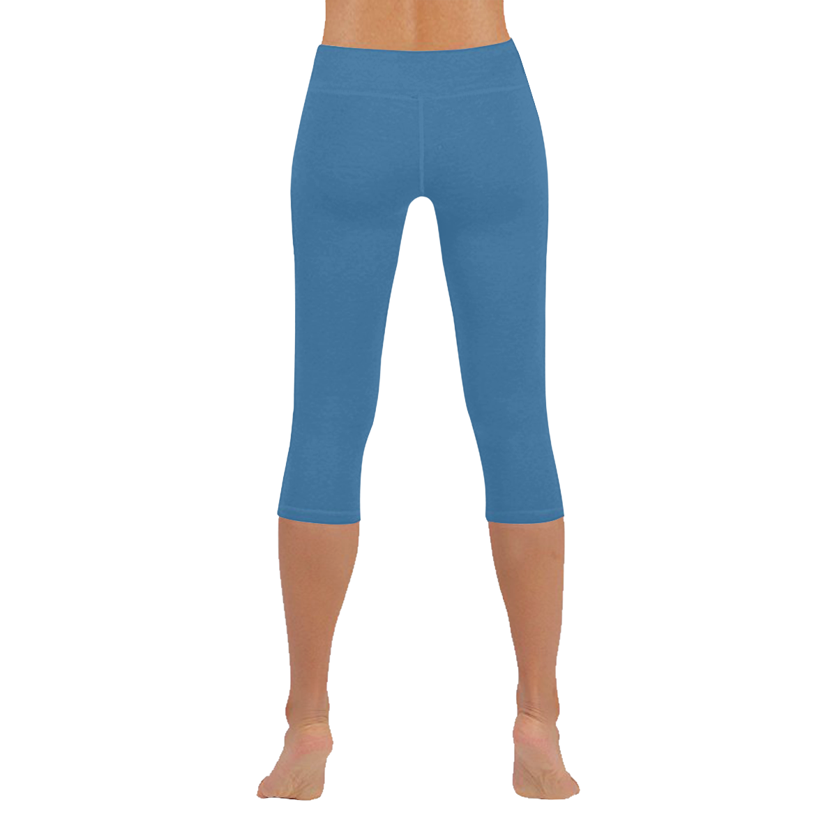 color steel blue Women's Low Rise Capri Leggings (Invisible Stitch) (Model L08)