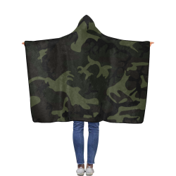 Camo Green Flannel Hooded Blanket 40''x50''