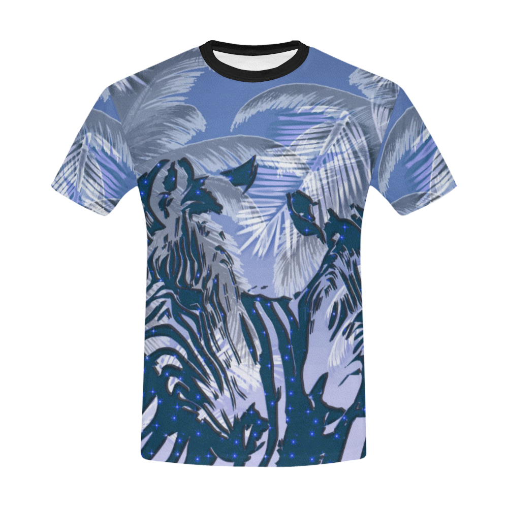 African zebras All Over Print T-Shirt for Men/Large Size (USA Size) Model T40)