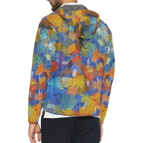 Colorful paint strokes Unisex All Over Print Windbreaker (Model H23)