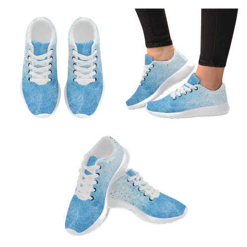 Bubbly Blue by Jera Nour Women's Running Shoes/Large Size (Model 020)