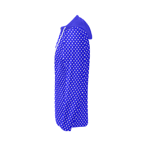 Blue polka dots All Over Print Full Zip Hoodie for Women (Model H14)