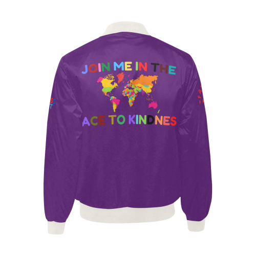 Race to Kindness Adult Jacket Purple All Over Print Quilted Bomber Jacket for Men (Model H33)