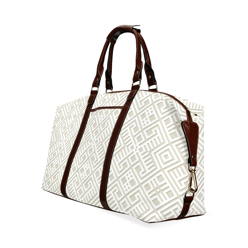 White 3D Geometric Pattern Classic Travel Bag (Model 1643) Remake