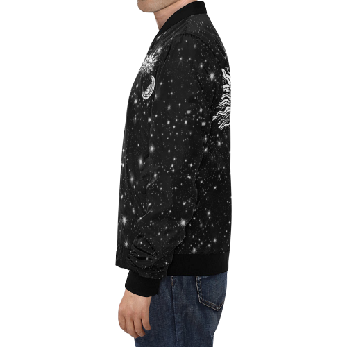 Mystic  Moon and Sun All Over Print Bomber Jacket for Men/Large Size (Model H19)