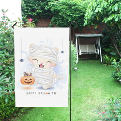 Happy Halloween Cute Mummy Kitty Garden Flag 28''x40'' （Without Flagpole）
