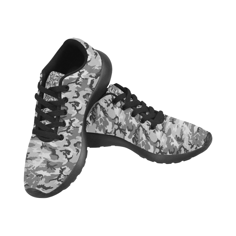 Woodland Urban City Black/Gray Camouflage Men’s Running Shoes (Model 020)