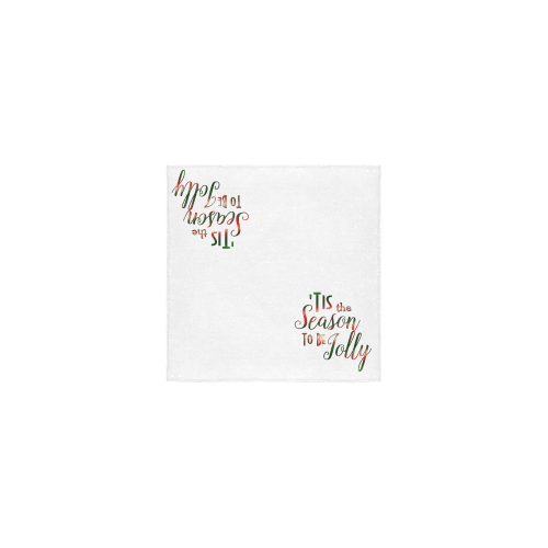 Christmas 'Tis The Season on White Square Towel 13“x13”